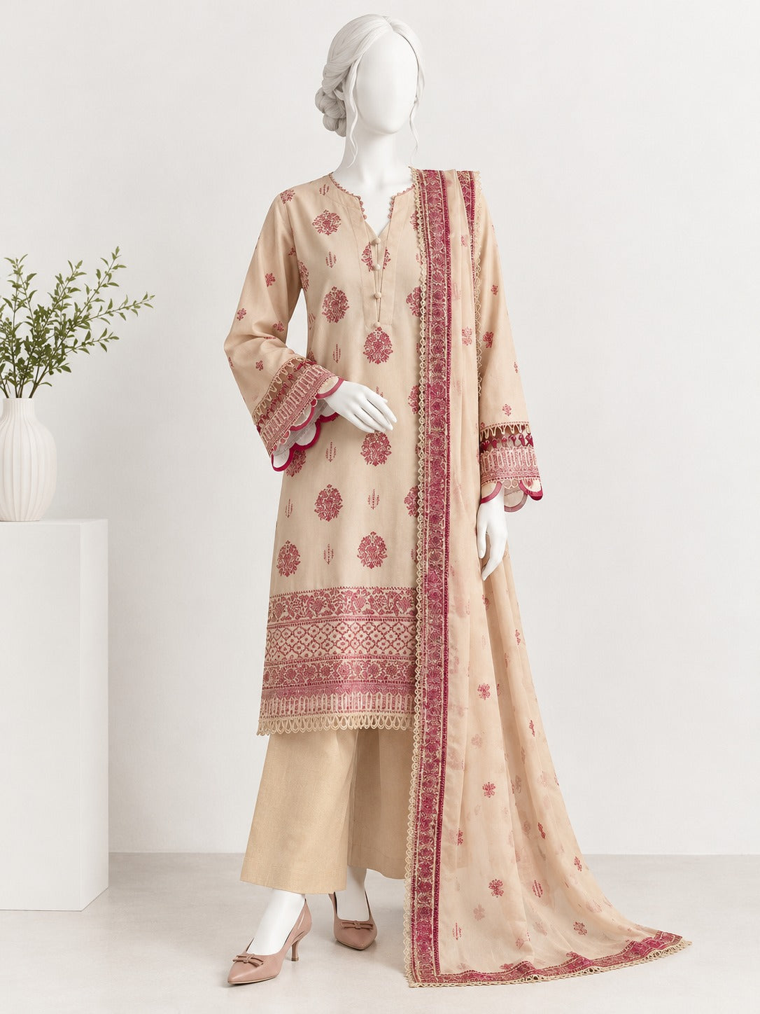 Unstitched Embroidered Karandi