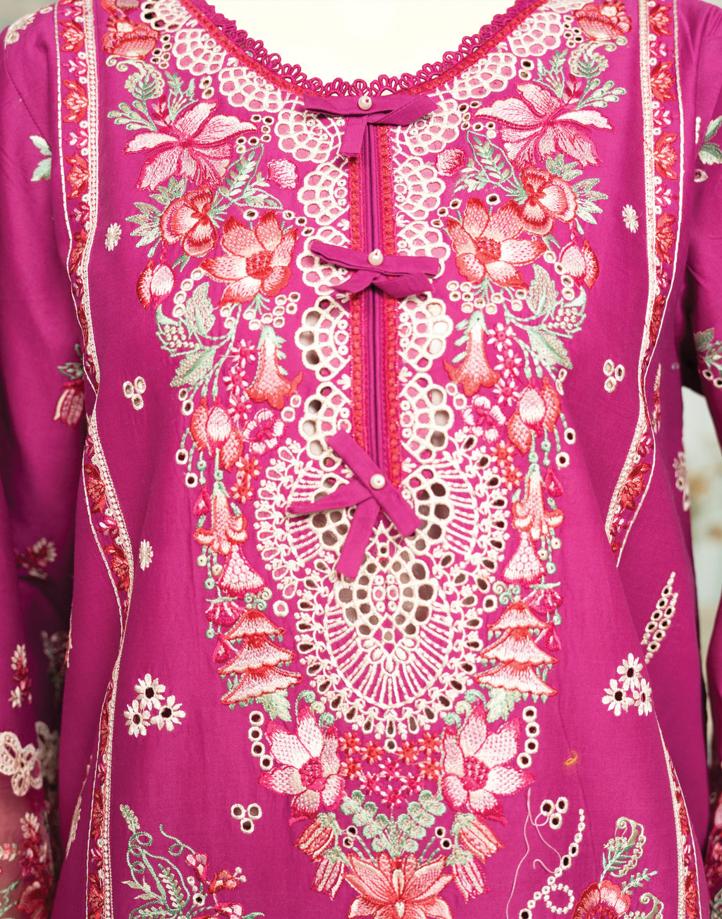 Petal Grace – 3 Piece Embroidered Lawn Suit | Festive Lawn 2026