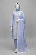 Premium Lawn Embroidered Series - Ice Blue (3-Piece Unstitched)