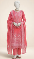 Premium Lawn 3-Piece Unstitched Suit (US32) – Rose Pink