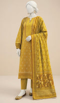 Premium Lawn 3-Piece Unstitched Suit (US32) – Mustard Gold
