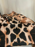 Raw Silk Animal Print Scarf
