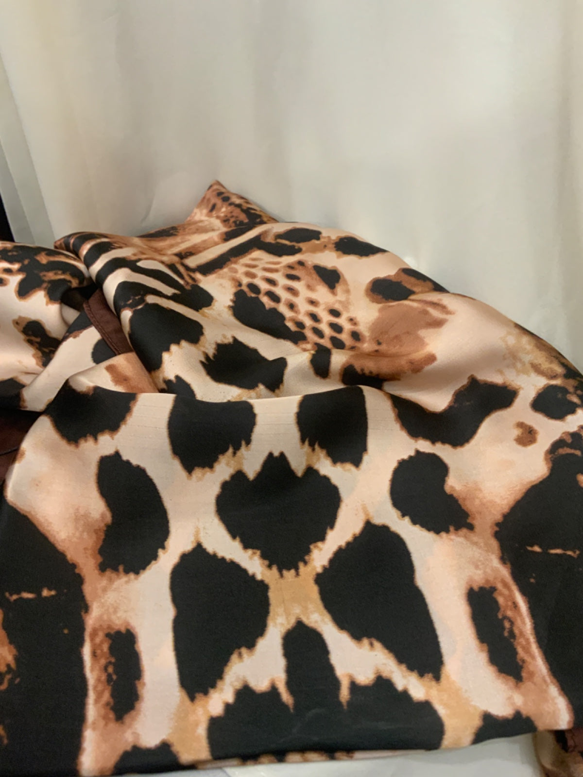 Raw Silk Animal Print Scarf